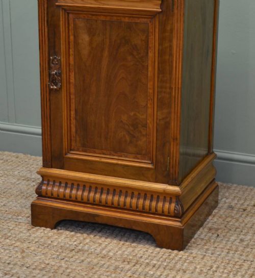 fig 1. Superb Quality Antique Victorian Figured Walnut Bedside Cabinet