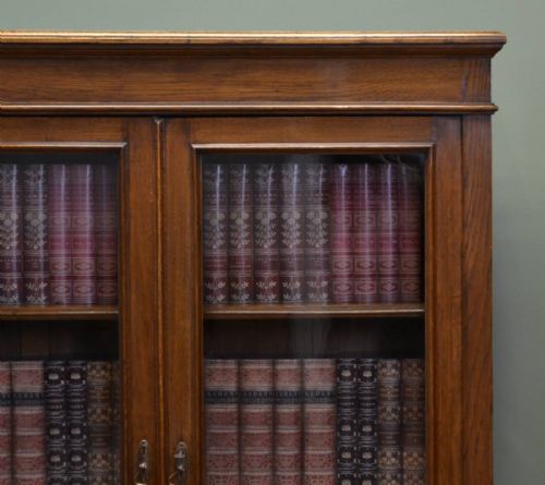 fig 2. Quality Antique Victorian Oak Glazed Bookcase