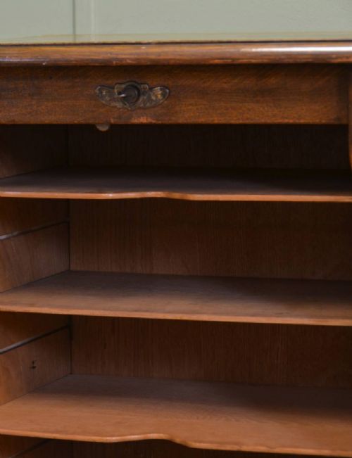 fig 2. Unusual Edwardian Oak Antique Tambour Front Filing Cabinet