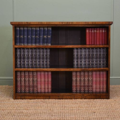 Small Victorian Rosewood Antique Open Bookcase