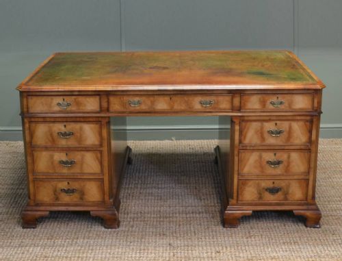 Super Quality Figured Walnut Large Antique Desk