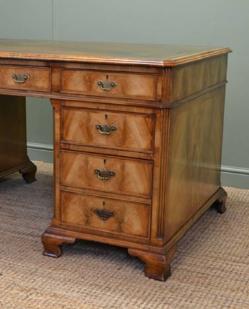 fig 2. Super Quality Figured Walnut Large Antique Desk