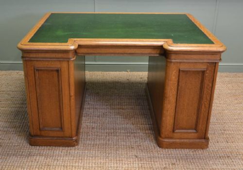 fig 1. Unusual Victorian Oak Antique Partners Desk