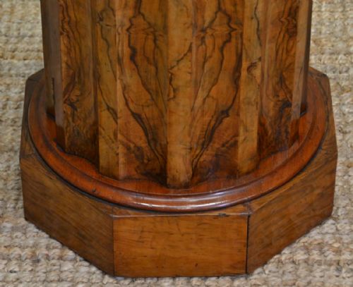 fig 1. Figured Walnut Cylindrical Antique Pot Cupboard with Scalloped Edge.