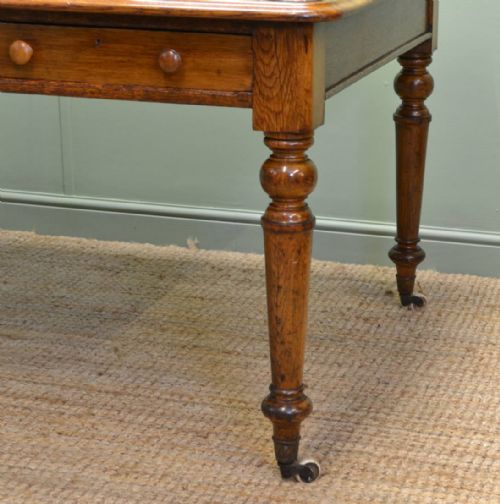 fig 2. Large Victorian Oak Antique Writing Table by Roodhouse & Sons, Leeds