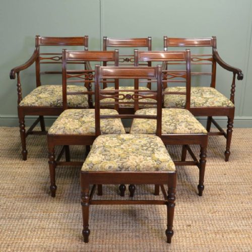 Set of Six Regency Mahogany Antique Dining Chairs