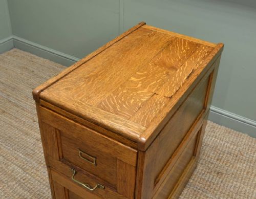 fig 1. Unusual Edwardian Oak Antique Filing Cabinet