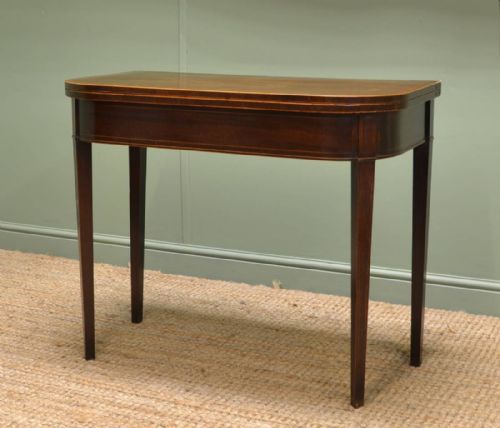 Antique Georgian Mahogany 'D' End Games Table / Console Table.