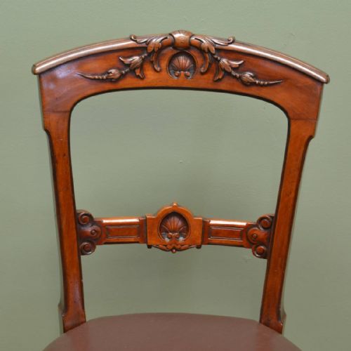 fig 2. Superb Quality Set of Six Victorian Antique Walnut Dining Chairs