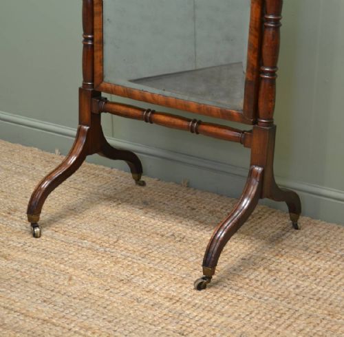 fig 1. Fine Regency Mahogany Tilting Antique Cheval Mirror