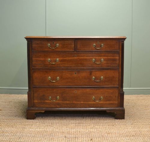 Georgian Oak Antique Lancashire Chest of Drawers