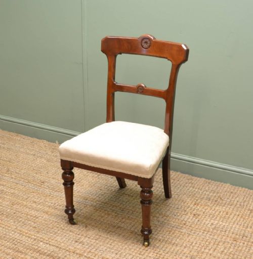 fig 1. Set of Six Victorian Walnut Antique Dining Chairs