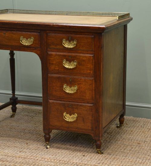 fig 2. Edwardian Quality Solid Oak Antique Desk