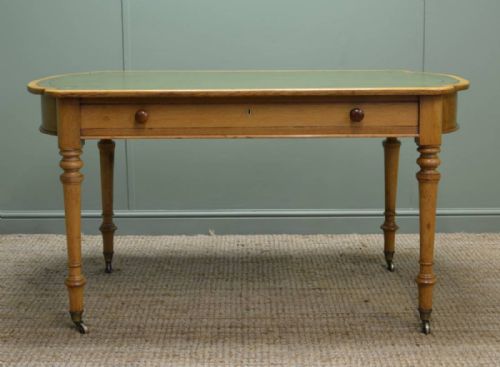 Victorian Mellow Oak Antique Writing Table / Desk
