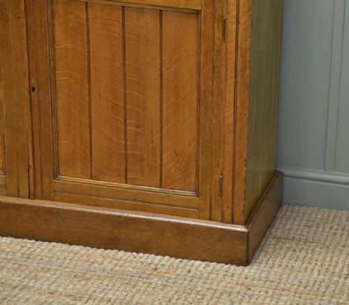 fig 2. Golden Oak Antique Victorian Glazed Bookcase on Cupboard