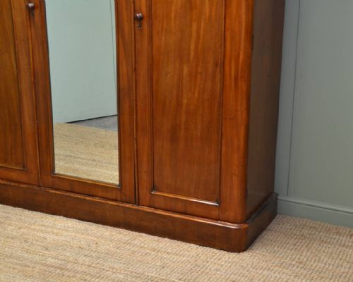 fig 1. Victorian Antique Mahogany Triple Wardrobe