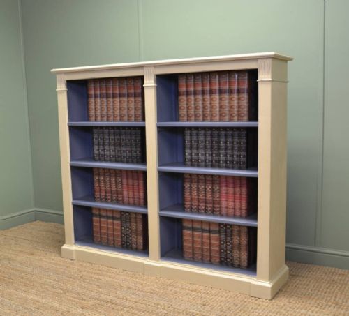 Antique Victorian Painted Open Bookcase