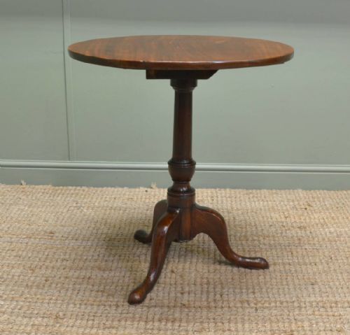 fig 1. Georgian Mahogany Circular Antique Tripod Occasional Table