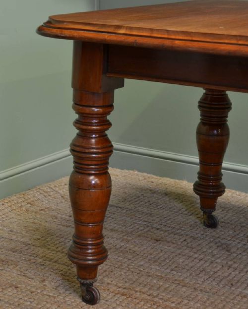 fig 1. Quality Victorian Solid Walnut Extending Wind Out Dining Table