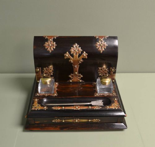fig 1. Unusual Victorian Coromandel Antique Desk Stand