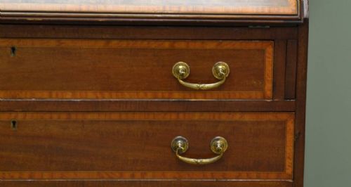 fig 2. Quality Inlaid Edwardian Mahogany Antique Bureau Bookcase