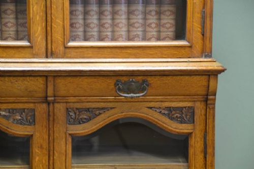 fig 2. Grand Arts & Crafts Oak Glazed Antique Bookcase