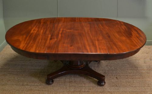 Antique Victorian Mahogany Pedestal Extending Dining Table