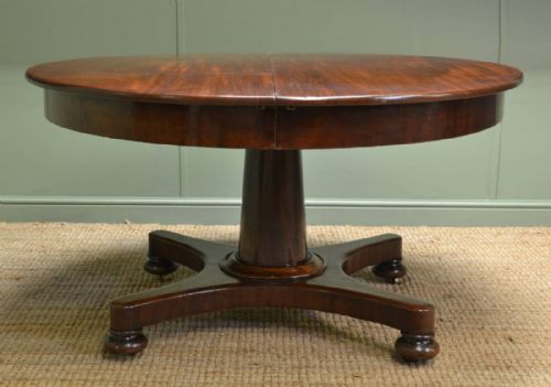 fig 1. Antique Victorian Mahogany Pedestal Extending Dining Table