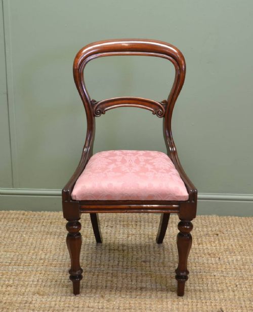 fig 1. Super Quality, Set of Six, Antique Victorian Mahogany Balloon Back Chairs