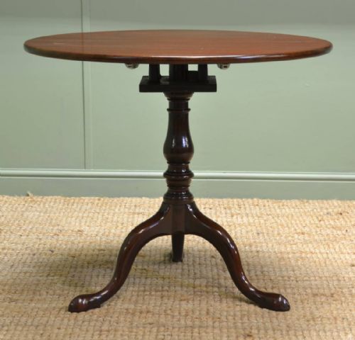fig 1. Fine Quality Solid Mahogany Antique Georgian Birdcage Top Table