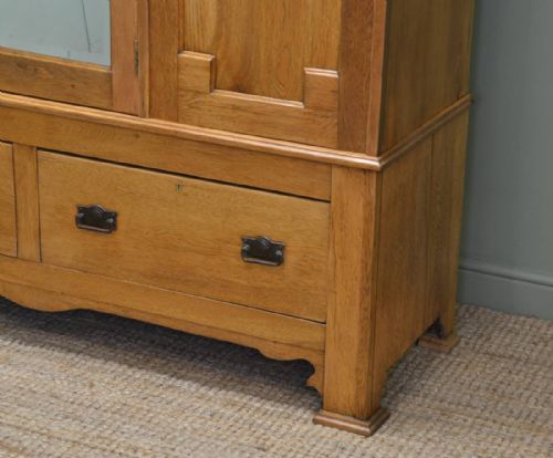 fig 1. Arts & Crafts Golden Oak Antique Wardrobe