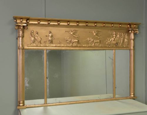 Large Antique Victorian Overmantle Mirror