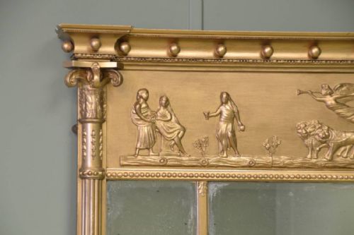 fig 1. Large Antique Victorian Overmantle Mirror