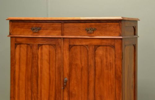 fig 2. Unusual Antique Satin Birch Victorian Cupboard