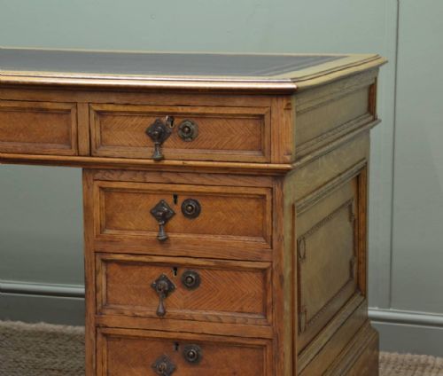 fig 2. Quality Victorian Solid Oak Antiques Partners Desk