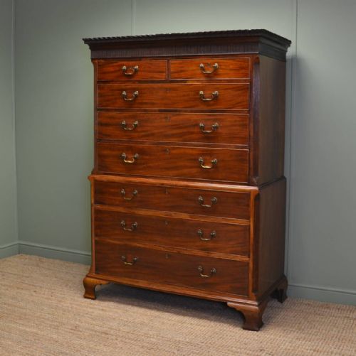 Georgian Mahogany Antique Chest on Chest