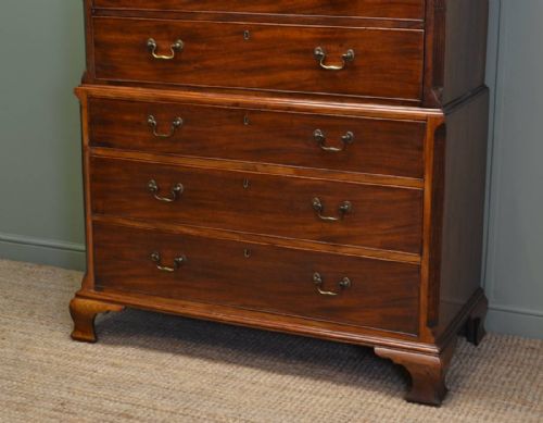 fig 1. Georgian Mahogany Antique Chest on Chest