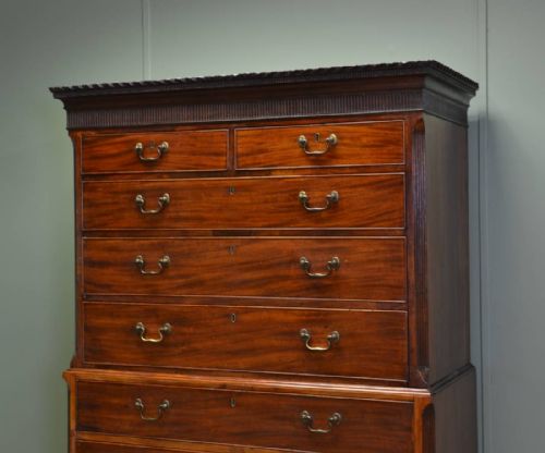 fig 2. Georgian Mahogany Antique Chest on Chest