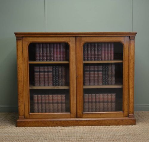 Antique Victorian Characterful Oak Glazed Bookcase / Cupboard