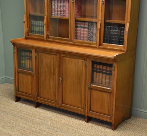 fig 1. Striking Victorian Walnut Arts & Crafts Antique bookcase