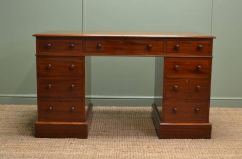 Superb Quality Antique Victorian Mahogany Pedestal Desk
