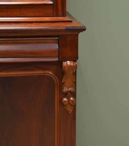 fig 2. Superb Quality Victorian Mahogany Antique Glazed Bookcase