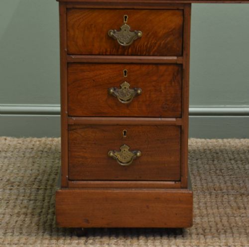 fig 2. Quality Victorian Walnut Antique Twin Pedestal Desk