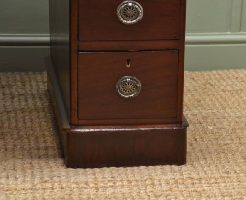 fig 1. Unusually Proportioned Antique Victorian Pedestal Desk in Walnut