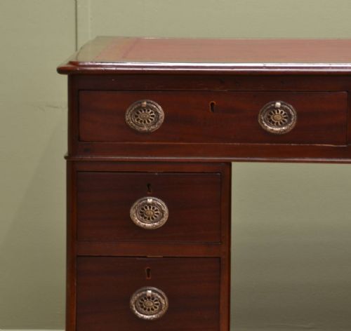 fig 2. Unusually Proportioned Antique Victorian Pedestal Desk in Walnut