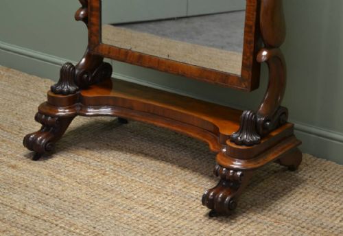 fig 1. Superb Quality Victorian Mahogany Antique Cheval Mirror