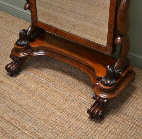 fig 2. Superb Quality Victorian Mahogany Antique Cheval Mirror