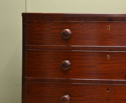 fig 2. Fine Regency Mahogany Bow Fronted Antique Chest of Drawers