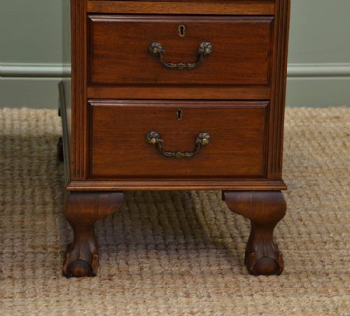 fig 2. Large Antique Mahogany Desk with Ball & Claw Feet
