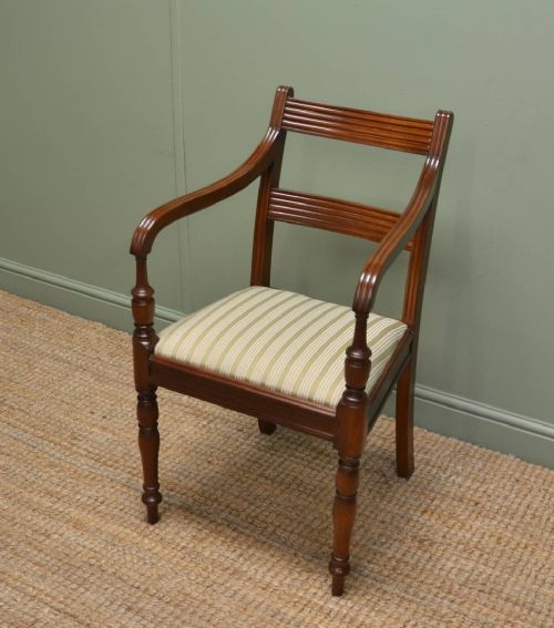 fig 1. Quality Pair of Regency Walnut Antique Carver Armchairs
